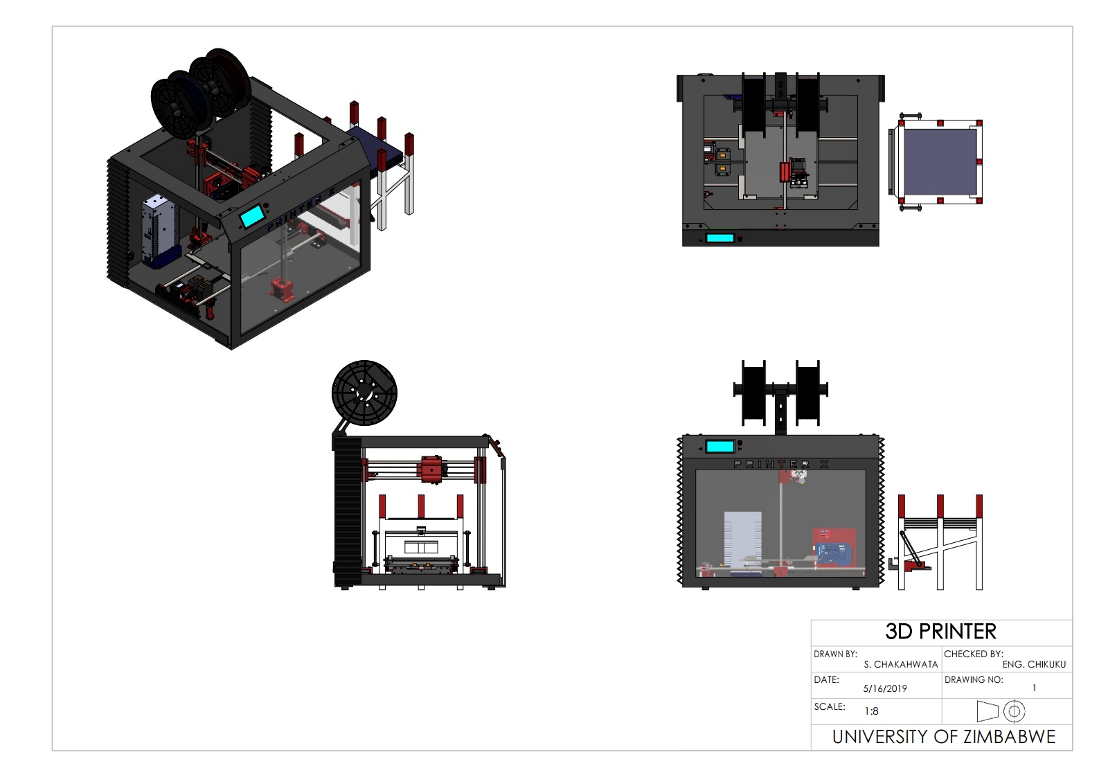 塑料热熔3D打印机